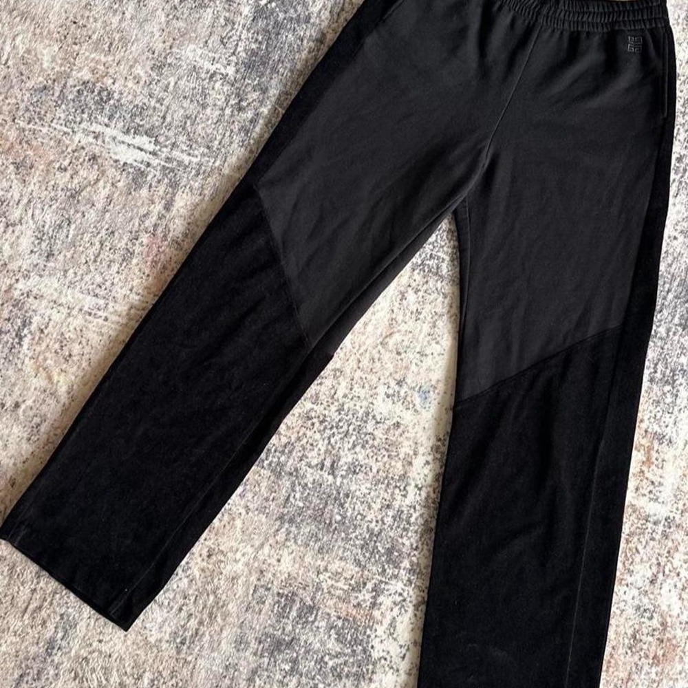NWT Givenchy Velvet-Panel Track Pants Black 4G Logo Size 42 BW507Q3060